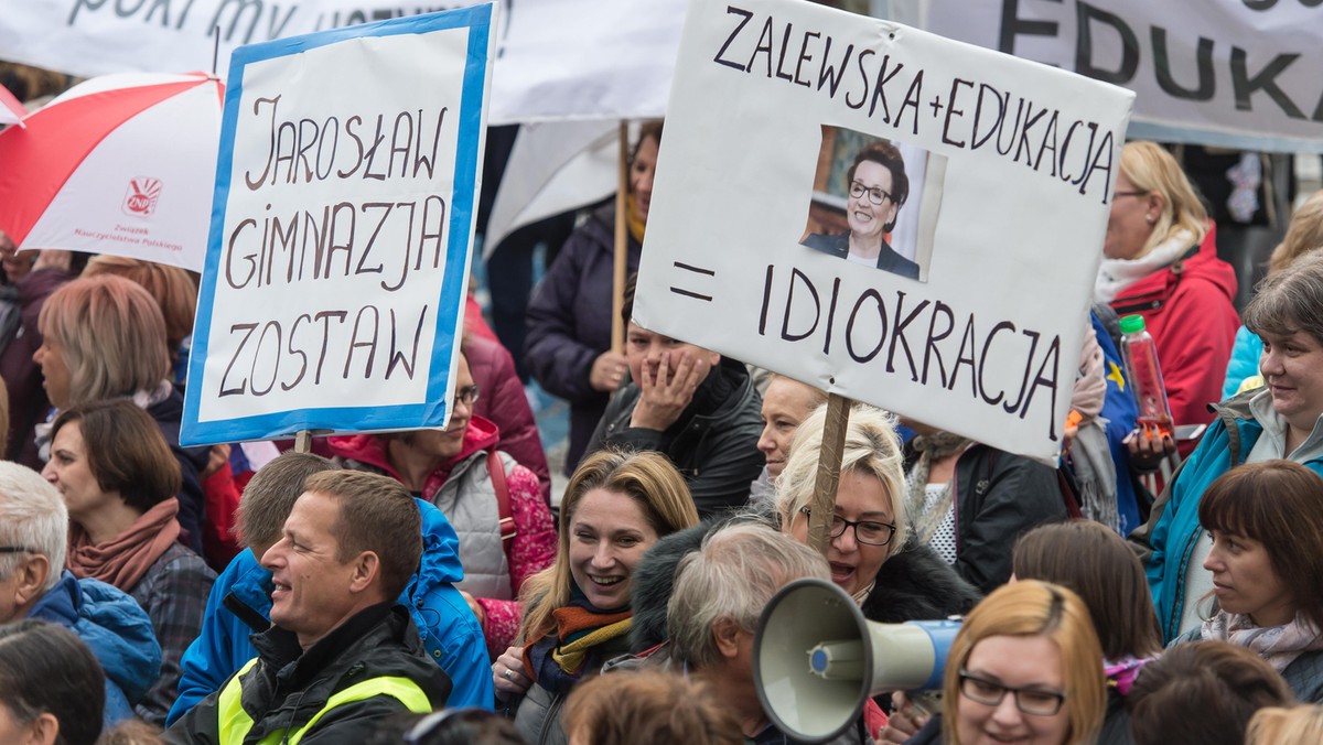 nauczyciele ZNP protest