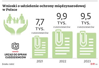 Wnioski o udzielenie ochrony międzynarodowej w Polsce