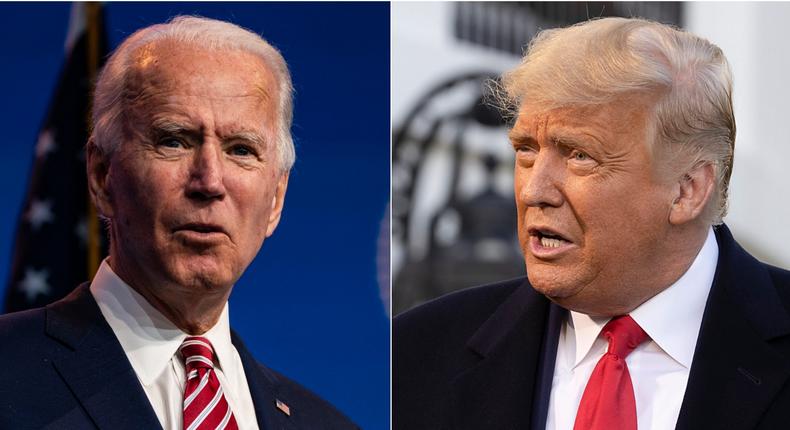 A composite image of President Joe Biden and former President Donald Trump.