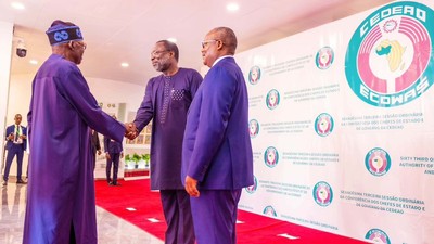 President Bola Tinubu at the ECOWAS Summit in Guinea-Bissau. [Presidency]