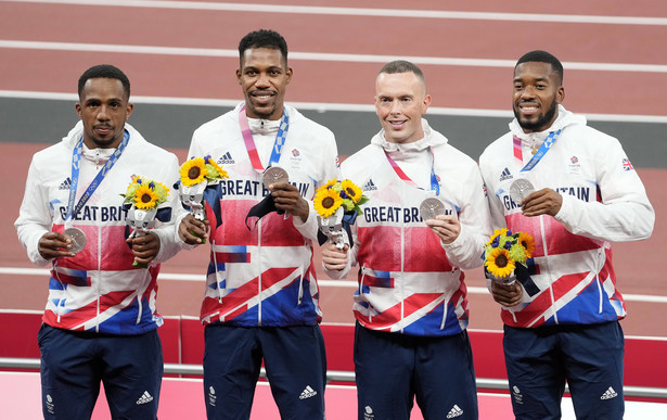 Brytyjska sztafeta 4x100 m (od lewej: Chijindu Ujah, Zharnel Hughes, Richard Kilty i Nethaneel Mitchell-Blake)