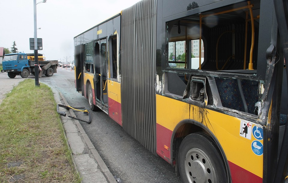 ŁÓDŹ AUTOBUS WYPADK