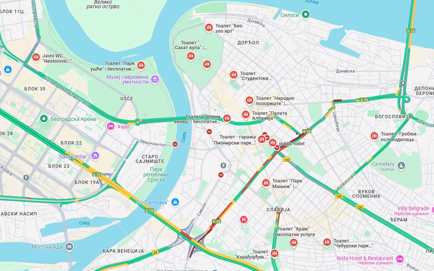Javni toaleti u Beogradu (mapa)
