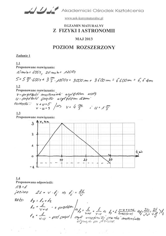 Fizyka rozszerzona zadanie 1