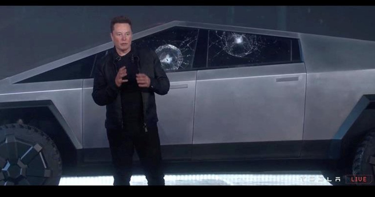 Tesla falls after its Cybertruck's shatterproof windows break in a live ...