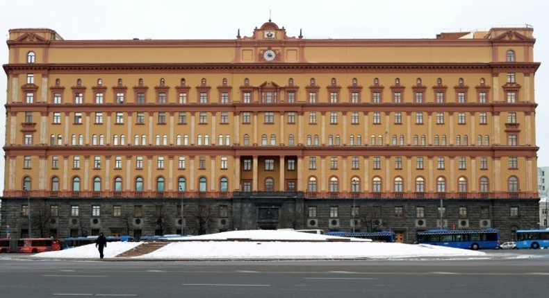 A man walks past the headquarters of the FSB security service, the successor to the KGB in central Moscow on December 30, 2016