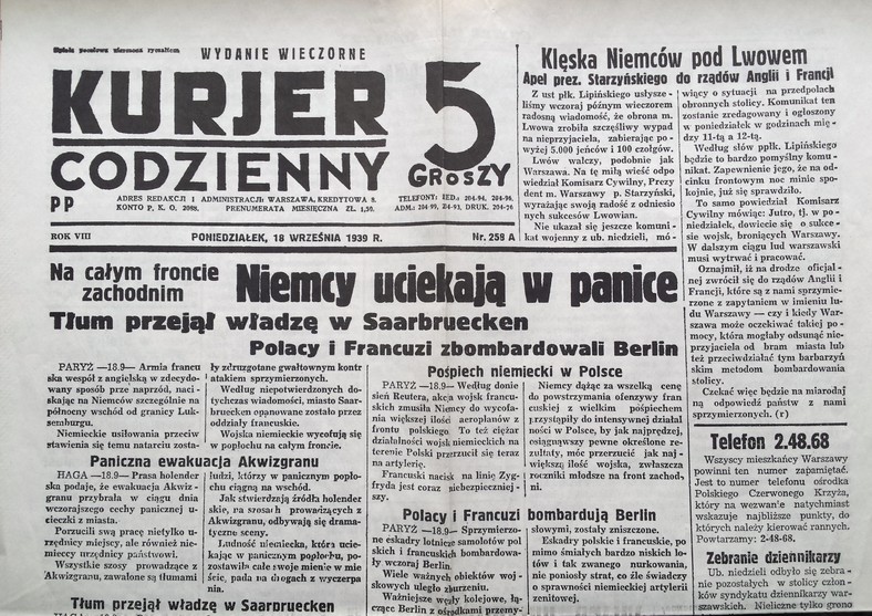 Reprint "Kurjera Codziennego" z 18 września