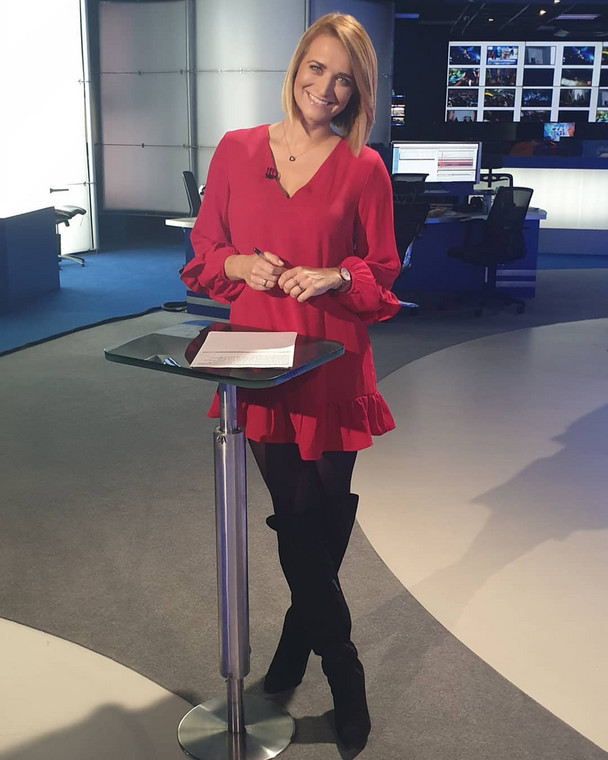 Dagmara Kaczmarek-Szałkow w studiu TVN24