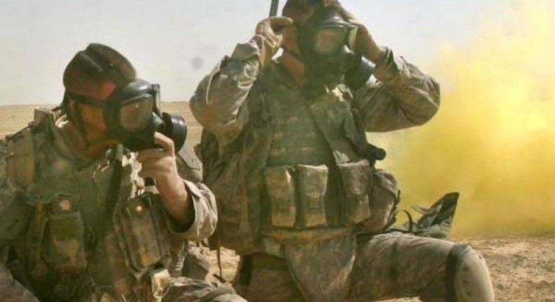 marines gas mask training