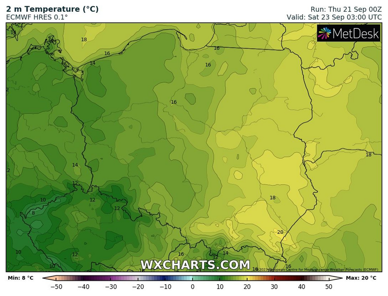 Na wschodzie noc zapowiada się bardzo ciepło