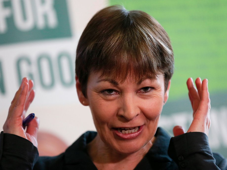 Caroline Lucas speaks at the party's general election campaign launch in central London February 24, 2015.