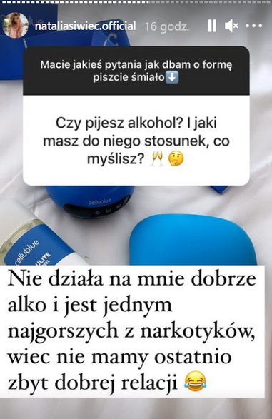 Natalia Siwiec o alkoholu