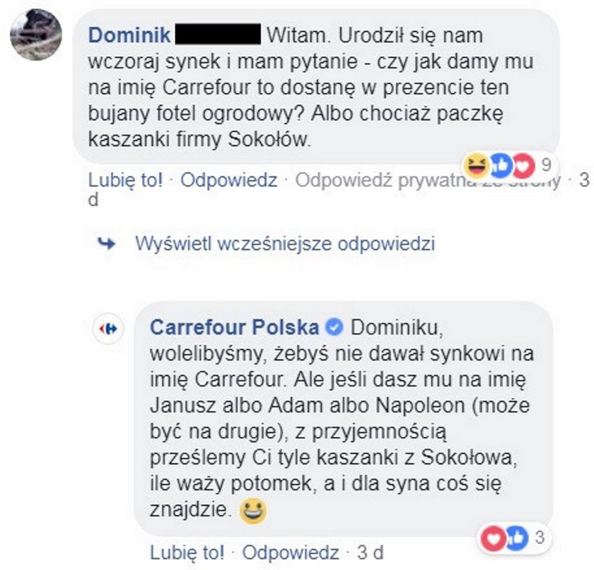 Pan Dominik chciał nazwać synka Carrefour. Powód szokuje...