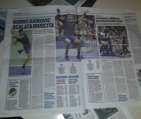 Italijanske novine o Đokovićevom trijumfu u Njujorku