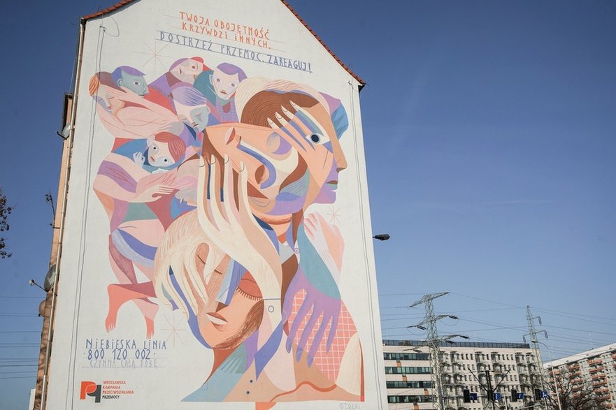 Mural przeciw przemocy odsłonięty we Wrocławiu