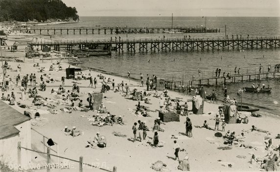 Budowa molo pasażerskiego w Orłowie - 1934 r.