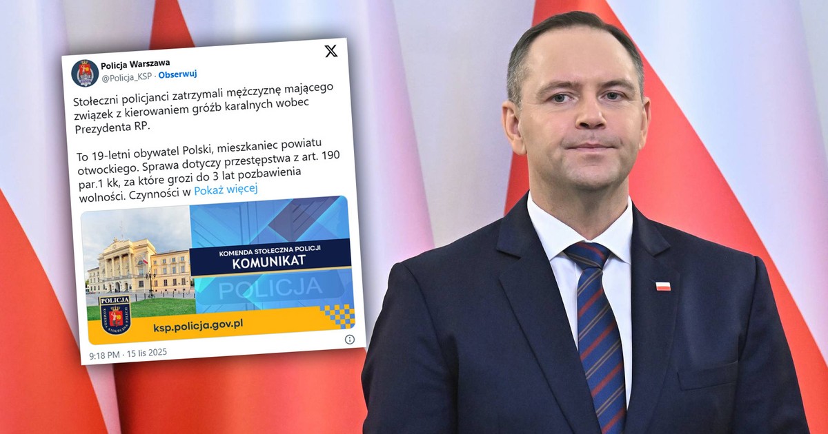 Groźby wobec prezydenta Nawrockiego. Policja zatrzymała jedną osobę