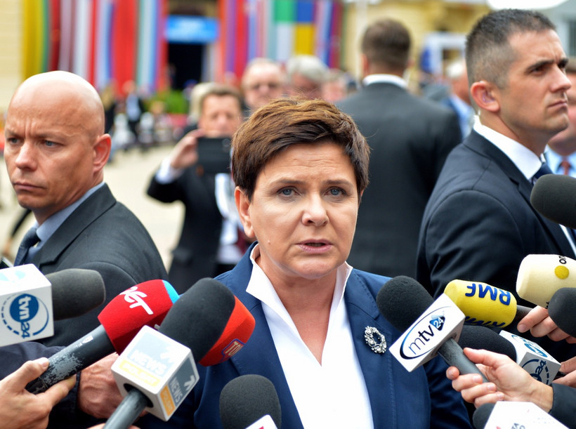 Premier Beata Szydło rozmawia z dziennikarzami w drugim dniu XXVII Forum Ekonomicznego w Krynicy-Zdroju