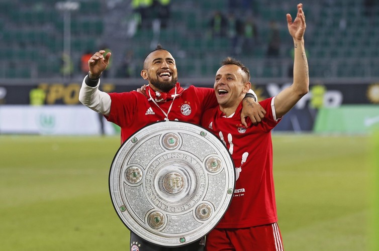 Tak Robert Lewandowski cieszył się z kolegami z Bayernu z kolejnego mistrzostwa Niemiec