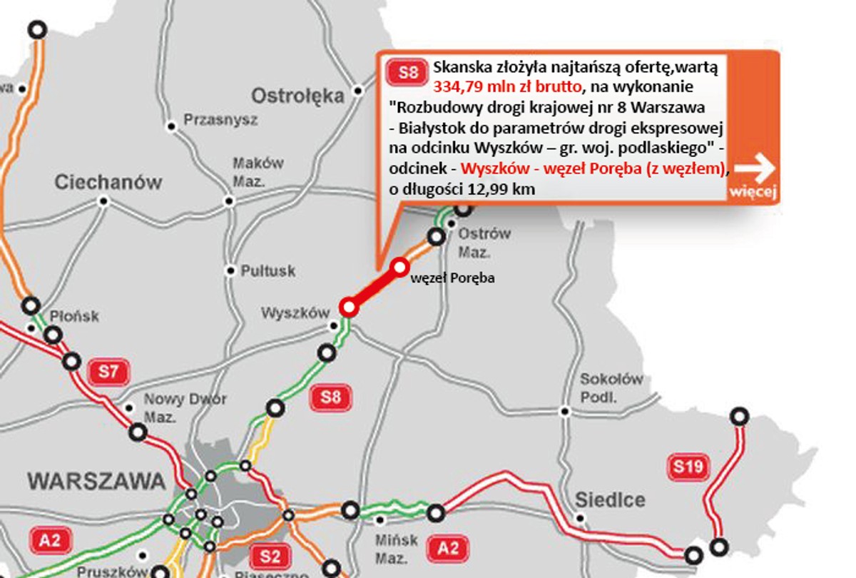 S8 - Wyszków - węzeł Poręba
