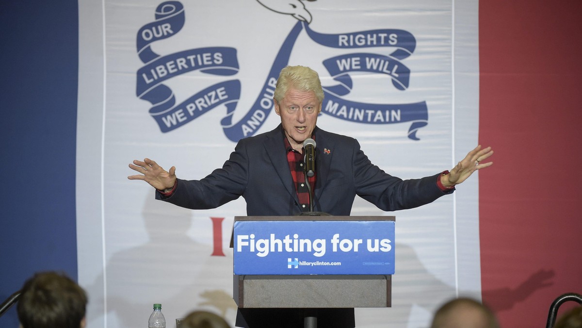 Hillary Clinton campaigns for the Iowa Caucus