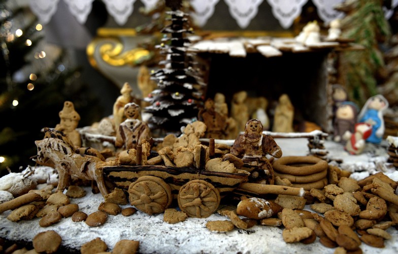 Wykonana z piernika, marcepanu i czekolady szkopka w kościele pod wezwaniem Świętego Krzyża w Rzeszowie