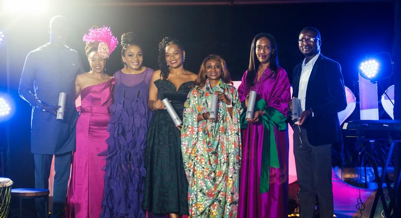 L-R: Amadou Fall, President, Basketball Africa League (BAL); Carol Abade, Board Chair, ASP/Group CEO, EXP; Nkiru Balonwu, Founder, Africa Soft Power Group; Oriane A. Canfrin, Head, Marketing & Communication, Ecobank Côte d'Ivoire; Adefunke Adeyemi, Secretary General, The African Civil Aviation Commission (AFCAC); Michaella Rugwizangoga, Chief Tourism Officer, Rwanda; Ugochukwu-Smooth Nzewi, Curator, The Museum of Modern Art, New York