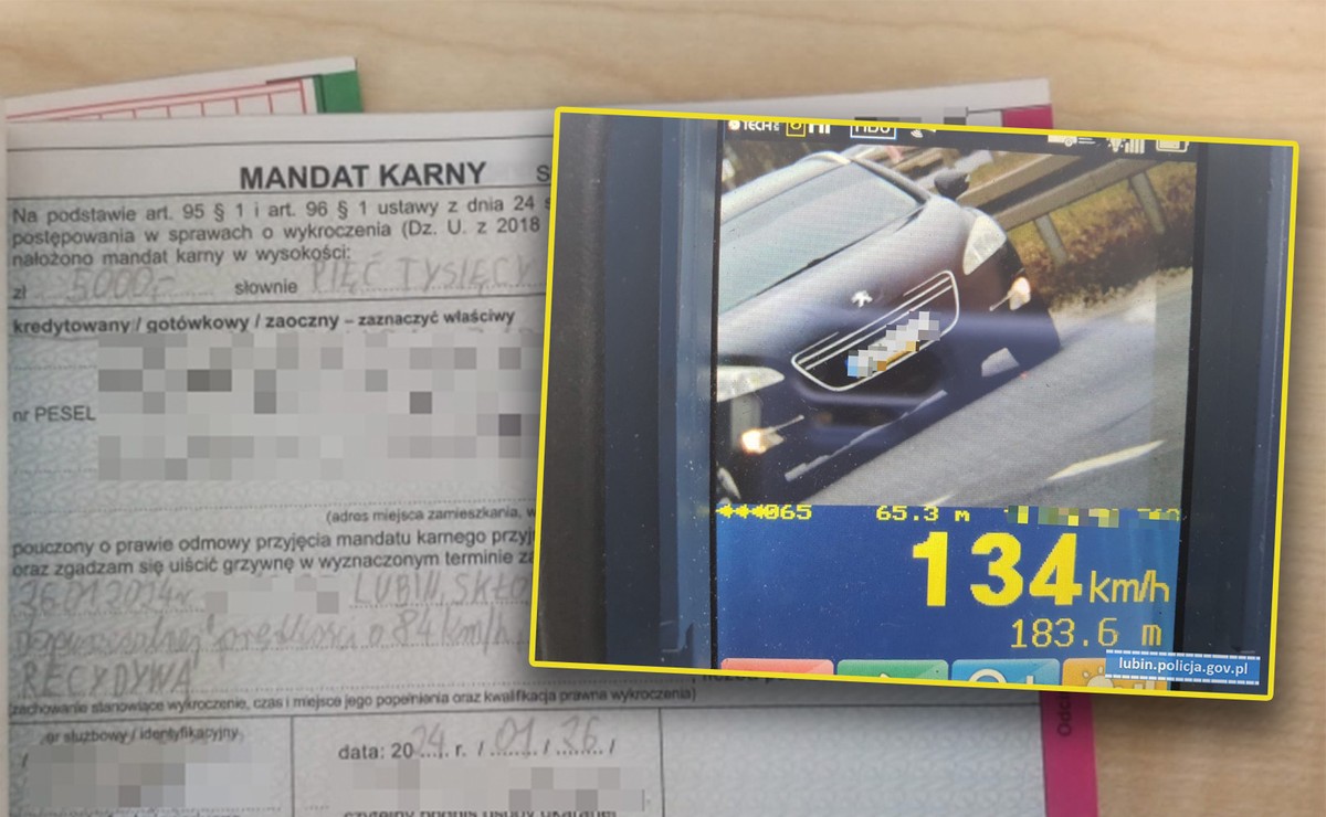 Kierowca Peugeota przesadził z prędkością