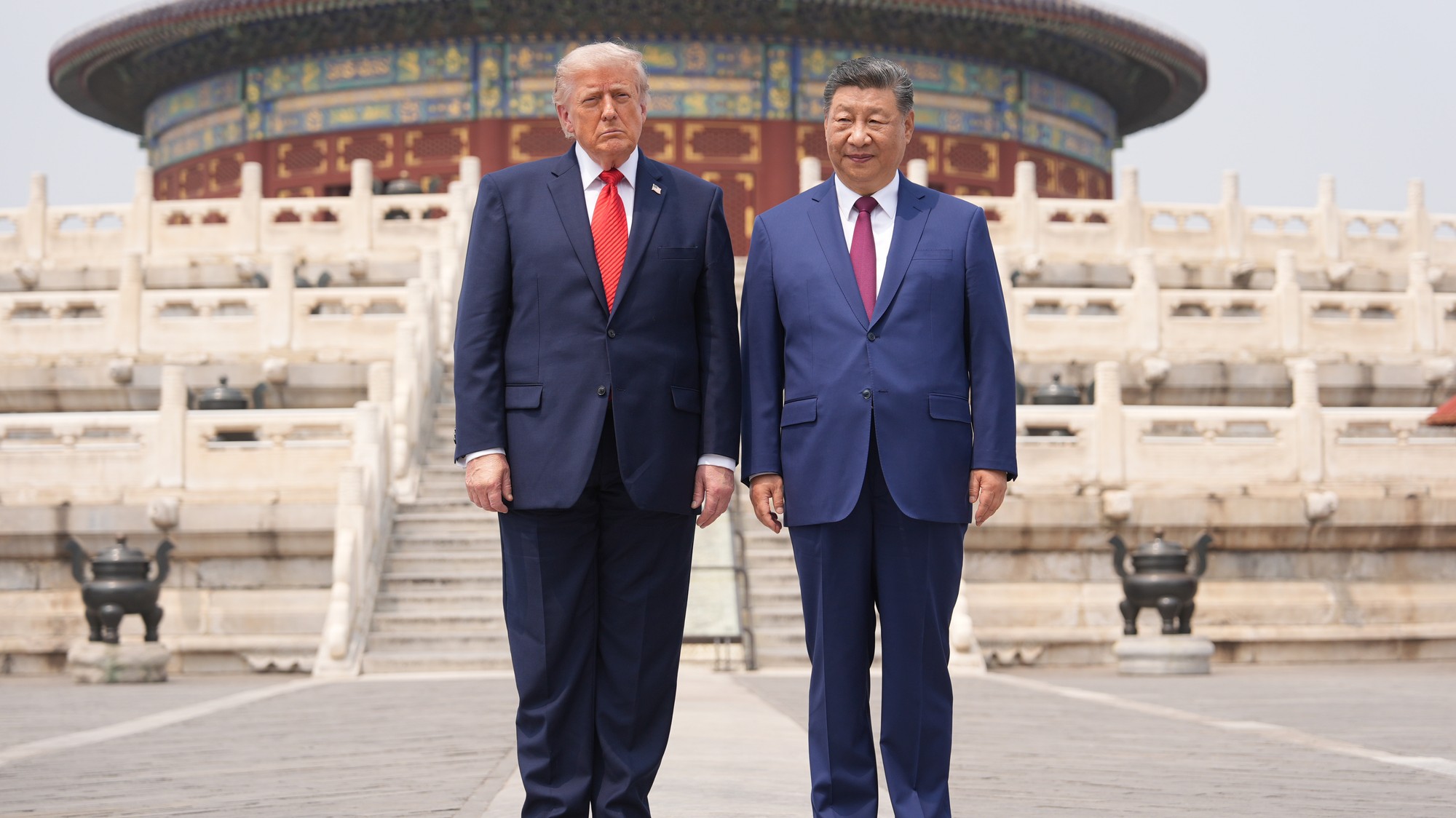 Americký prezident Donald Trump a prezident Číny Si Ťin-pching. 