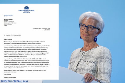 Christine Lagarde odpowiada Glapińskiemu. Potwierdza, że może iść do TSUE