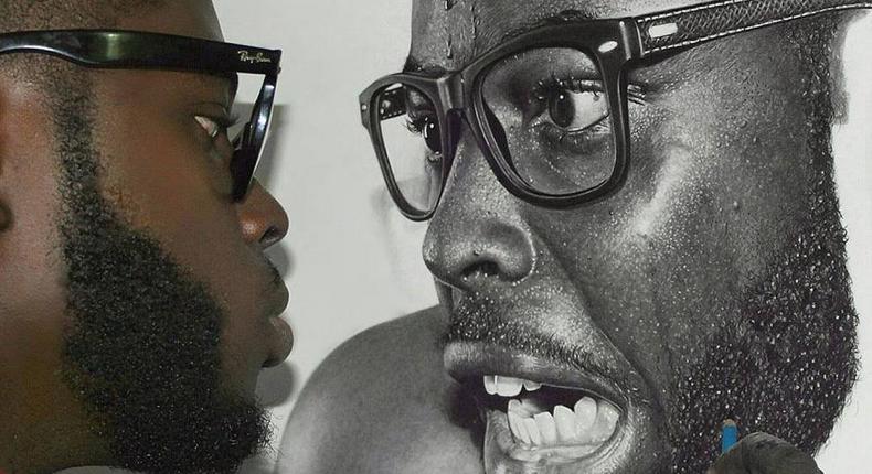 Arinze Stanley hperrealistic selfportrait [Totally cool pix]