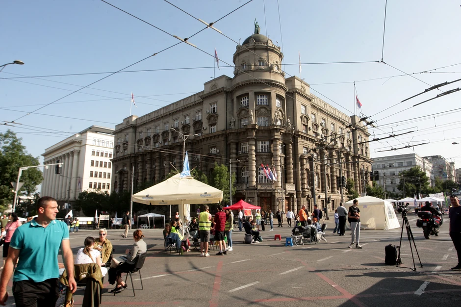 Blokada raskrsnice Kneza Miloša i Nemanjine