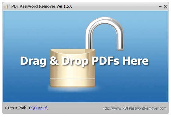 Główne okno programu do usuwania zabezpieczeń z dokumentów PDF - PDF Password Remover
