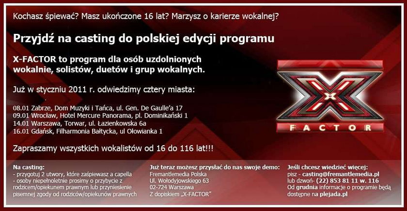 X-Factor. Młodzież będzie podrabiac podpisy rodziców?