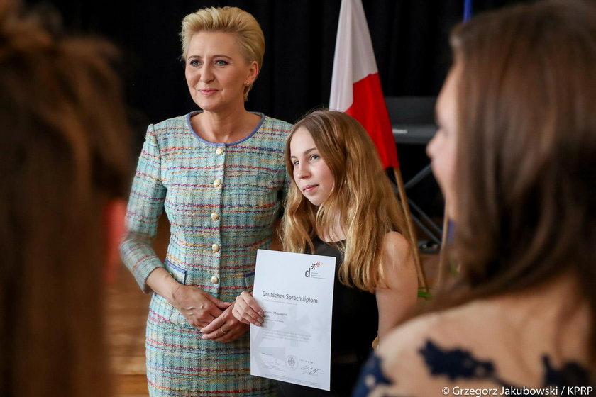 Pierwsza dama Agata Duda promuje w Krakowie język niemiecki