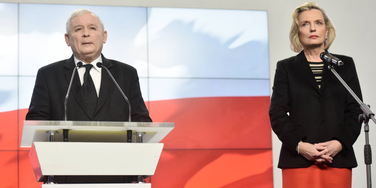 Anna Maria Anders i Jarosław Kaczyński