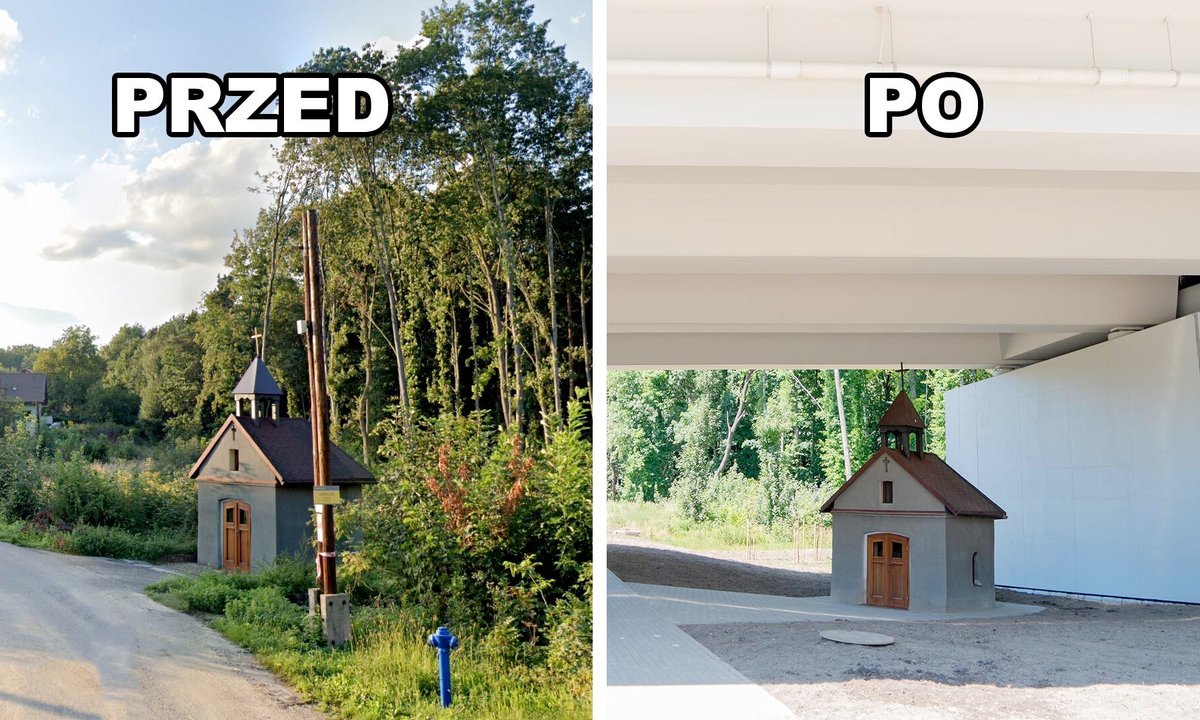 Zrobili wiadukt nad zabytkową kapliczką. "Żelbetowe monstrum"