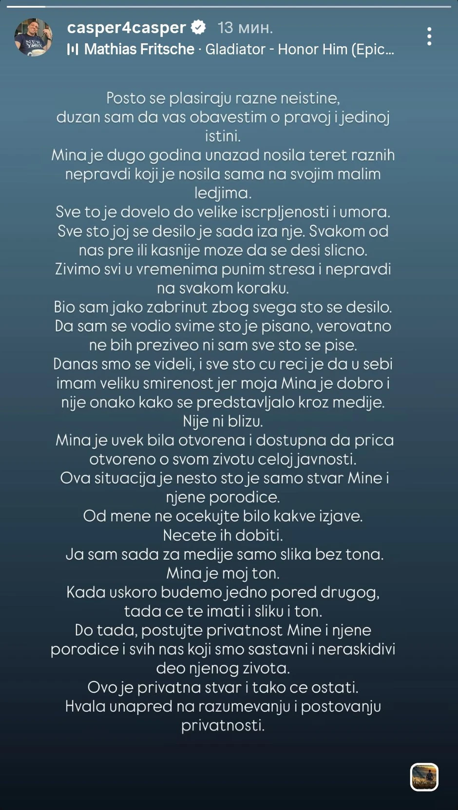 Kasper, objava