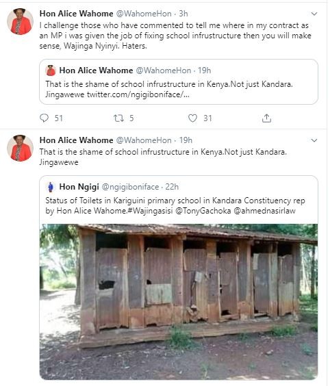 Tangatanga MP shocks Kenyans with rude response after  confrontation over poor infrastructure in her constituency