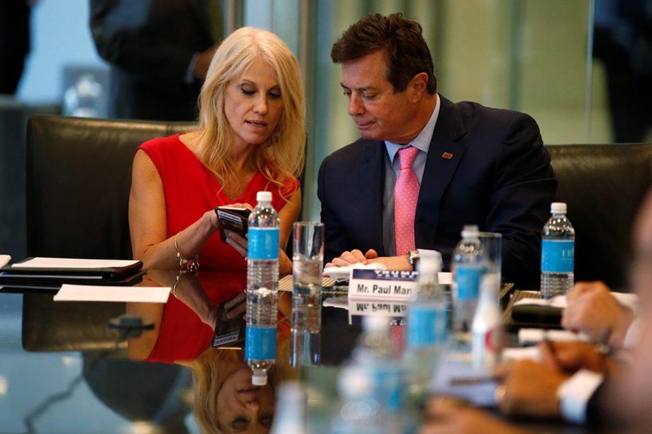 Then-Campaign Manager Kellyanne Conway and Paul Manafort during the campaign.