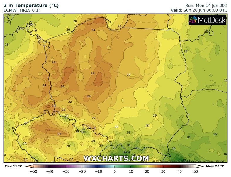 W weekend nawet w środku nocy gdzieniegdzie będzie powyżej 20 st. C