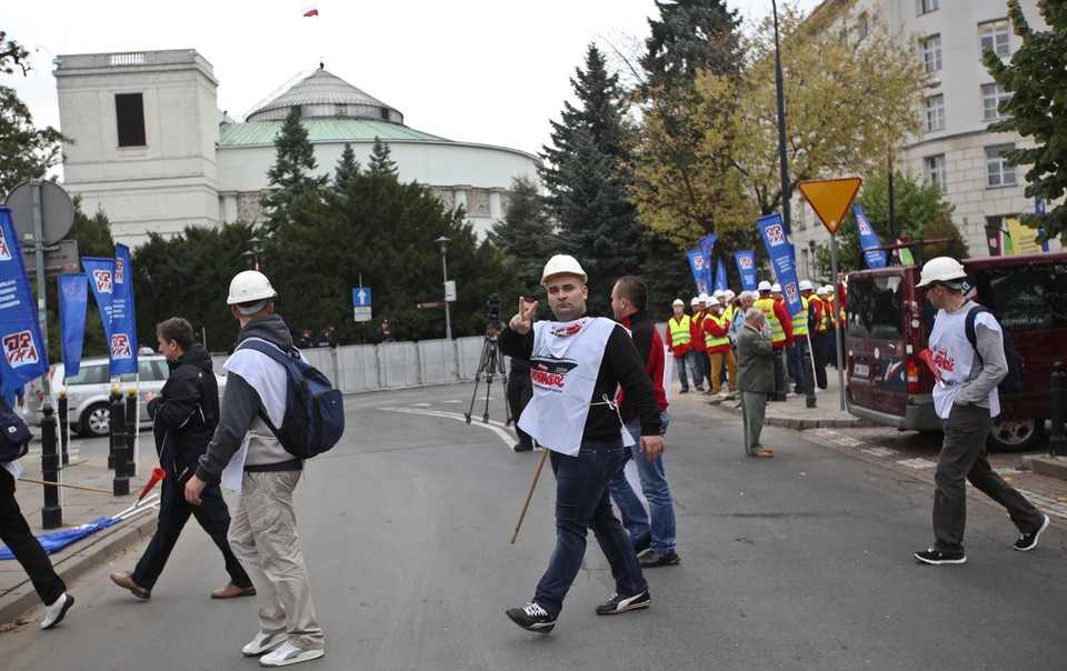 WARSZAWA SEJM EXPOSE PREMIER KOPACZ GÓRNICY PIKIETA  (Górnicza pikieta)