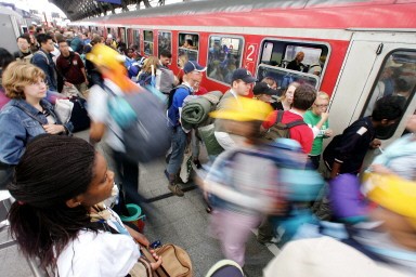 GERMANY-POPE-WYD-PILGRIMS-TRAIN STATION