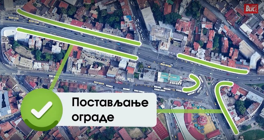 Radovi na Zelenom vencu - Postavljanje ograde