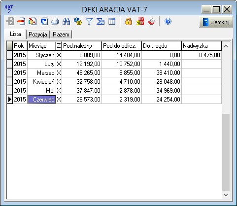 R2fk: Generowanie deklaracji VAT-7