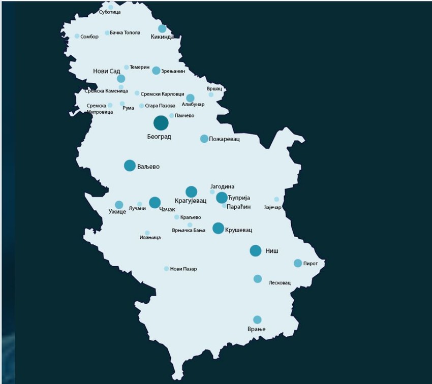 Mapa korona virusa u Srbiji