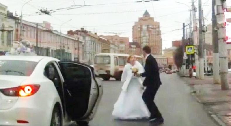 Russian bride and groom