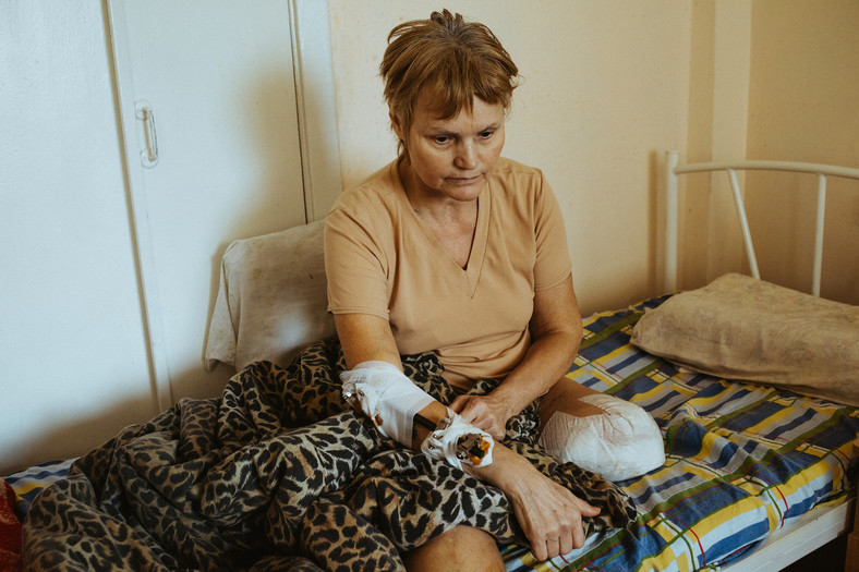 Ukrainka w szpitalu w Charkowie