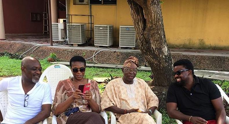 Bimbo Manuel, Carol King, Kunle Afolayan on set of 'Eko Law' series 