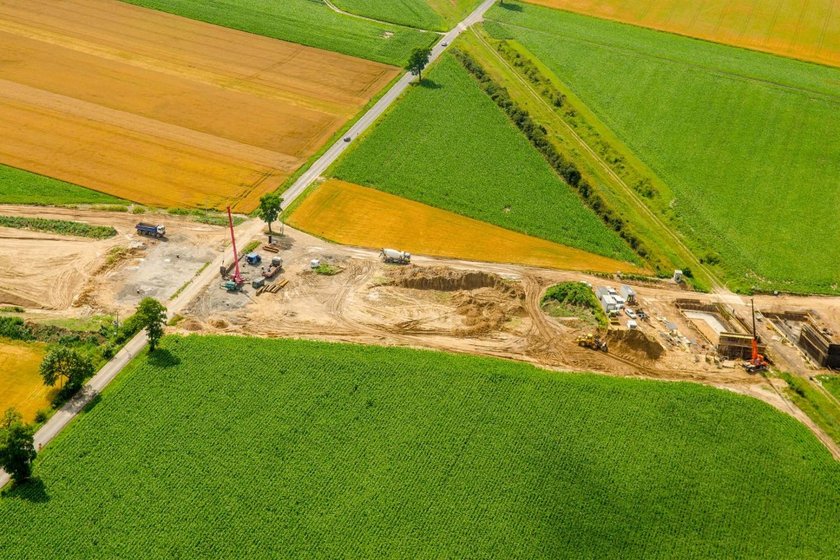 Tak budowa odcinka S5 Gniezno-Żnin wygląda z powietrza